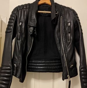All Saints black biker leather jacket - US4